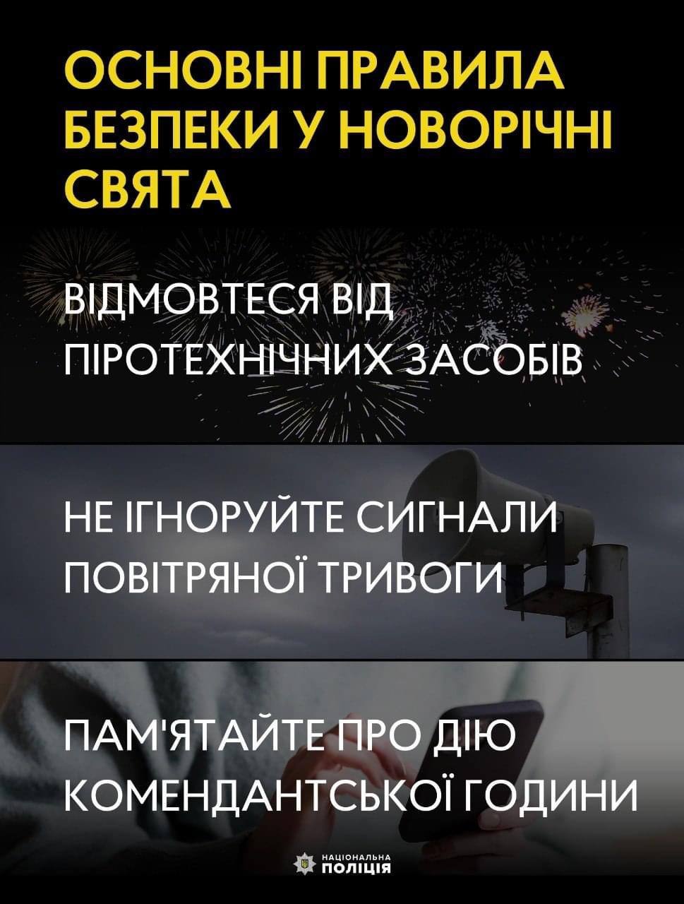 Друзі, нагадуємо про заходи безпеки у новорічну ніч